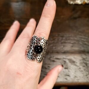 Silver and Black Paparazzi Ring